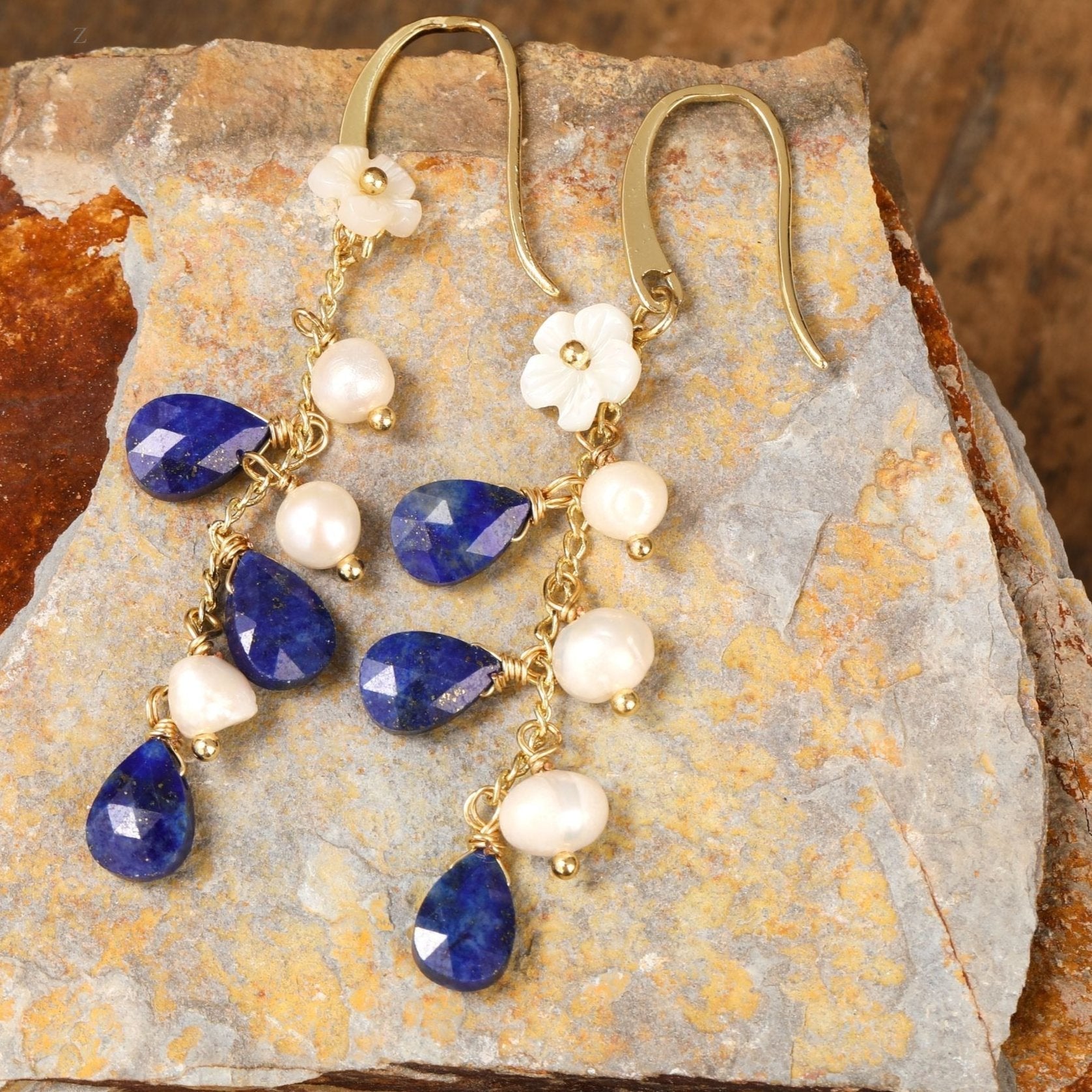 Gemstone Dangle Earrings