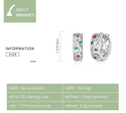925 Sterling Silver Flower Hoop Earrings