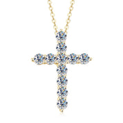 Wholesale Jewelry 925 Silver 3.5mm 0.20ct Moissanite Diamond Jesus Cross VVS1 Pendant Necklace Religious Jewelry Gifts for Her