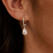 925 Sterling Silver 7-8mm Natural Pearl Stud Earrings