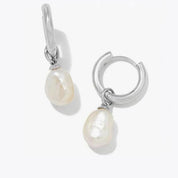 8-9mm Freshwater Natural Baroque Pearl Hoop Earrings