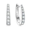 Factory Wholesale Moissanite Huggie Earrings 925 Sterling Silver Diamond Stud Earrings D Shape White Black Hoop Clip Earrings