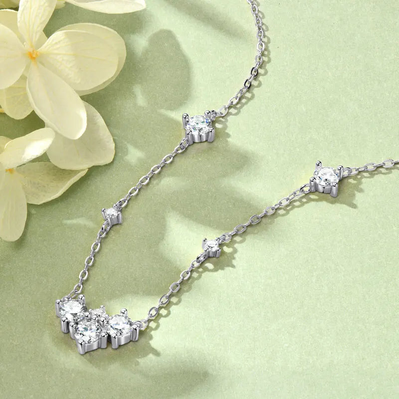 Wholesale Classic Fashion Designer Choker Necklace Moissanite Jewelry High-End 925 Sterling Silver Women's Jewelry