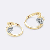 Chasau New GRA Certificated 6.5mm 1.0ct 2pcs Moissanite 925 Sterling Silver Ladies Single Stone Twisted Hoop Earrings