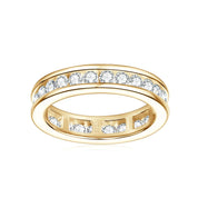New Arrivals Sterling Silver 925 Round Cut 2.5mm Moissanite Full Eternity Ring Wedding Band Infinity Promise Rings for Woman