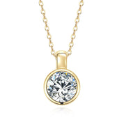 High Quality Jewelry 925 Silver 8mm 2.0ct Round Moissanite Solitaire Bubble Pendant Necklace for Women