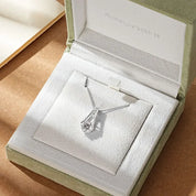 925 Sterling Silver Original Certified 8mm 2.0ct D Color VVS1 Moissanite Trapeze Pendant Station Necklaces
