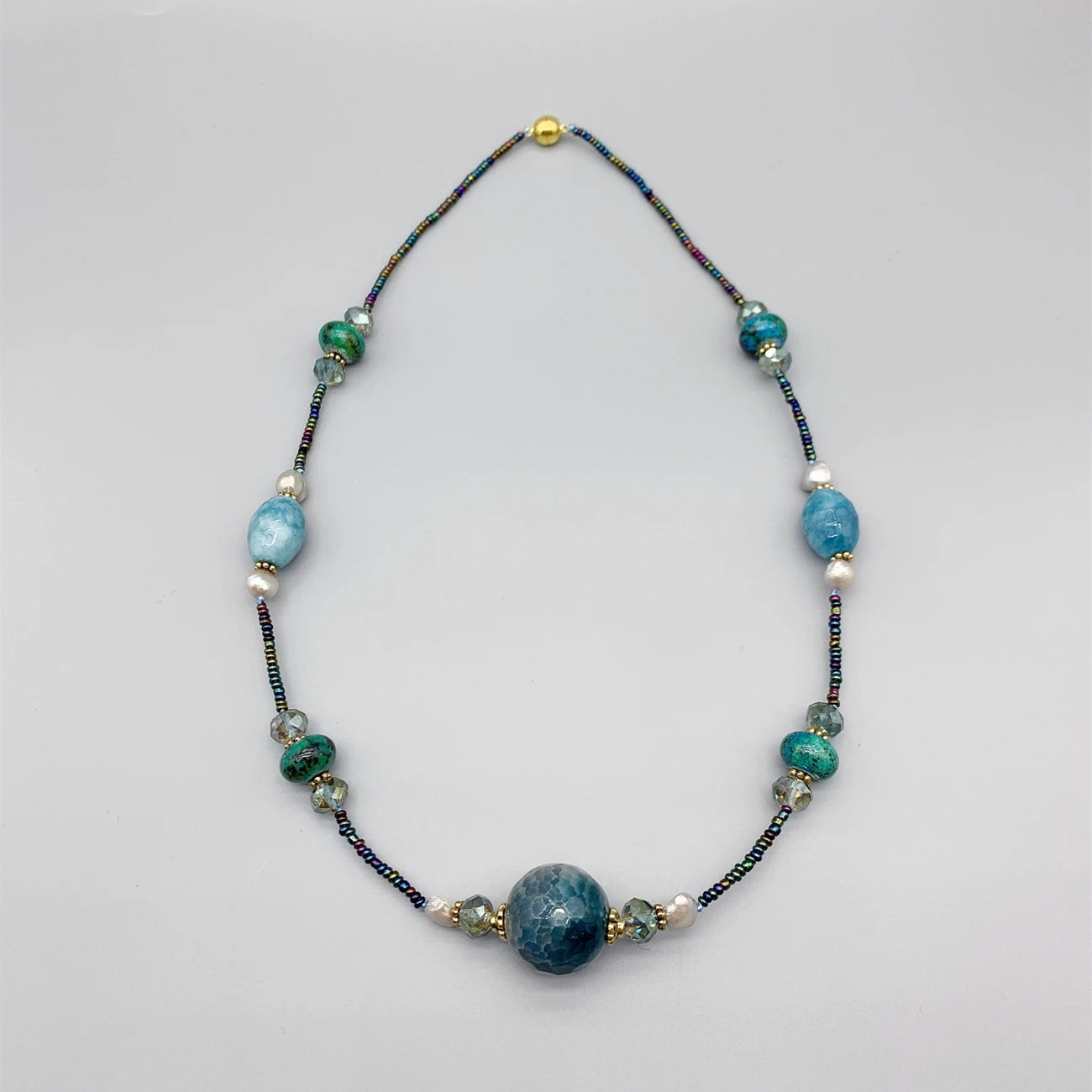 Blue Aquamarine & Azurite Necklace