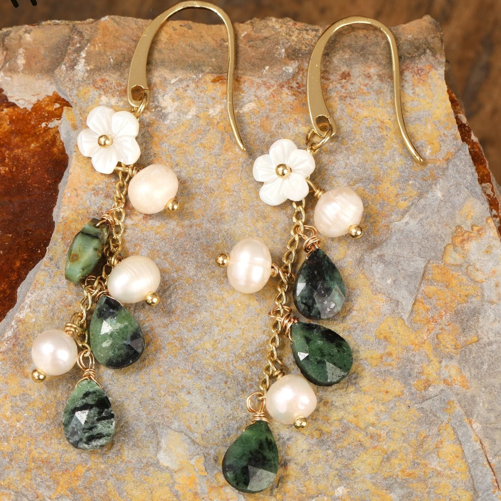 Gemstone Dangle Earrings