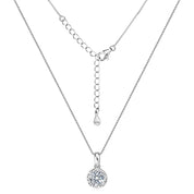 Manufacturer Delicate Necklace 925 Silver 6.5mm 8mm 9mm Round White D Color VVS1 Moissanite Solitaire Pendant Necklace