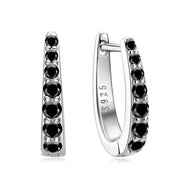 Factory Wholesale Moissanite Huggie Earrings 925 Sterling Silver Diamond Stud Earrings D Shape White Black Hoop Clip Earrings