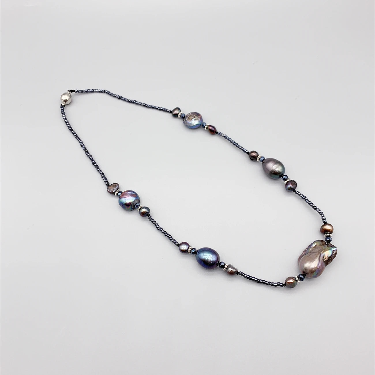 Natural Black Baroque Pearl Choker Necklace