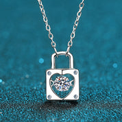 0.3CT D Color VVS1 Moissanite Diamond Lock Dancing Pendant 925 Sterling Silver Spiritual Pendant Necklace for Women