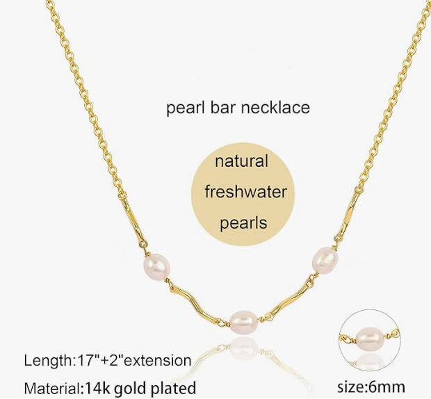 3 Natural White Rice Pearls Choker