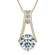 925 Sterling Silver Original Certified 8mm 2.0ct D Color VVS1 Moissanite Trapeze Pendant Station Necklaces