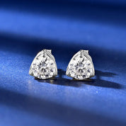 Best Selling Trendy VVS 6.5mm 1.0ct Moissanite 925 Sterling Silver Fashion Hoop Three Claw Earrings for Women