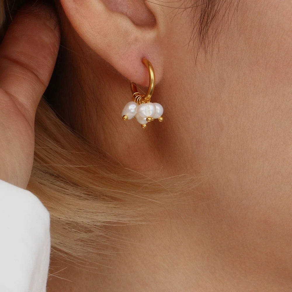 Freshwater Pearl Hoop Earrings