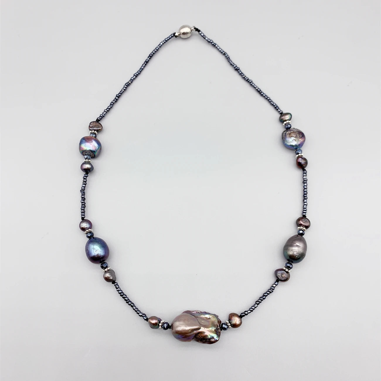 Natural Black Baroque Pearl Choker Necklace