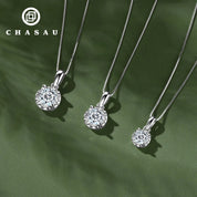Manufacturer Delicate Necklace 925 Silver 6.5mm 8mm 9mm Round White D Color VVS1 Moissanite Solitaire Pendant Necklace