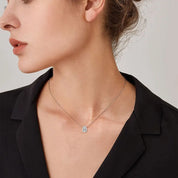S925 Sterling Silver Wedding Gem Necklaces 1 Carat 1ct Pear Shaped Moissanite Halo Waterdrop Necklace Pendant for Women