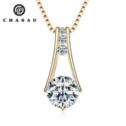 925 Sterling Silver Original Certified 8mm 2.0ct D Color VVS1 Moissanite Trapeze Pendant Station Necklaces
