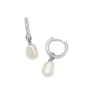 8-9mm Freshwater Natural Baroque Pearl Hoop Earrings