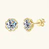 Flower Cluster 6.5mm 8mm 925 Sterling Silver Men Women Luxury Gifts Fine Jewelry D Color VVS1 Diamond Mossanite Stud Earrings