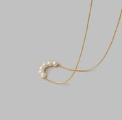925 Sterling Silver Freshwater Round Pearl Charm Necklace