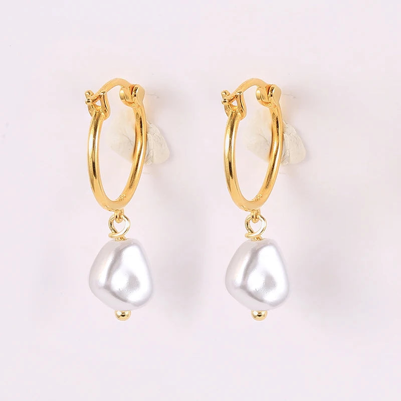 925 Silver Pearl Dangle Earrings