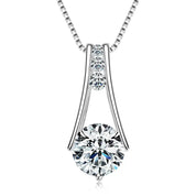 925 Sterling Silver Original Certified 8mm 2.0ct D Color VVS1 Moissanite Trapeze Pendant Station Necklaces