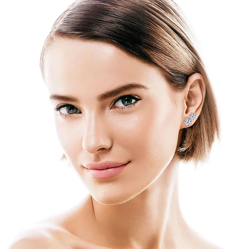 Flower Cluster 6.5mm 8mm 925 Sterling Silver Men Women Luxury Gifts Fine Jewelry D Color VVS1 Diamond Mossanite Stud Earrings