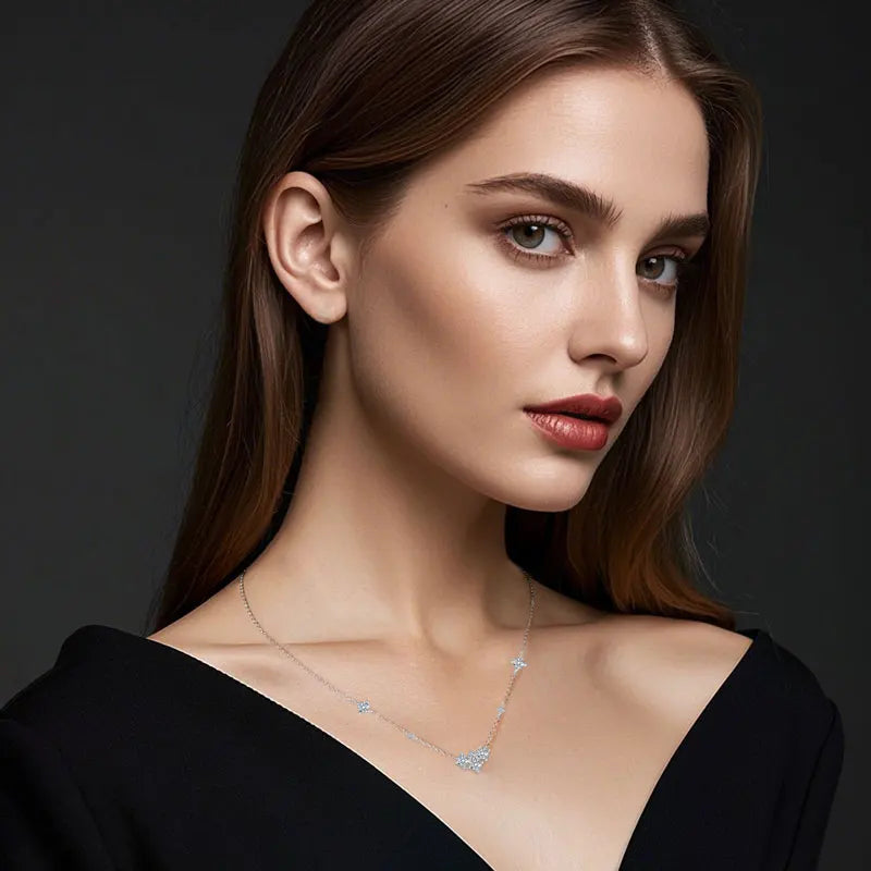 Wholesale Classic Fashion Designer Choker Necklace Moissanite Jewelry High-End 925 Sterling Silver Women's Jewelry