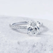 925 Silver 3-Carat 8x10mm 3CT Oval Cut D Color VVS1 Moissanite Ring Ladies Classic Promise Wedding Engagement Rings for Women
