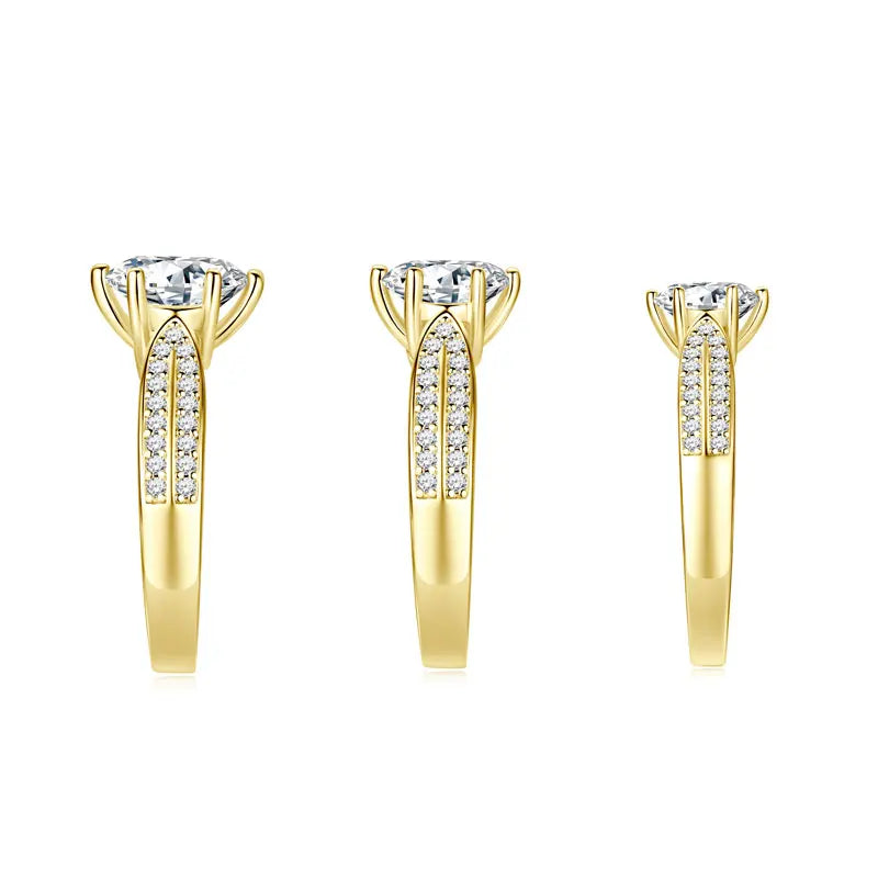 Classic Fashion Women Luxury Fine Jewelry 3ct 3.0ct 3 Carat 9mm Moissanite S925 Sterling Silver Engagement Wedding Rings Gift