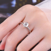 GRA Certificate 925 Silver Engagement Jewelry Real 1CT Moissanite 6.5mm D VVS1 Diamond Wedding Rings for Women