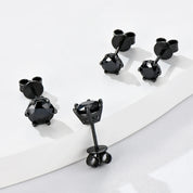 Wholesale Black 925 Sterling Silver Moissanite Earrings Classic Six Claw Stud Design Ladies and Men's Jewelry Christmas Gift