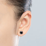Passed Diamond Test Multi Choice 6.5mm 1ct 1.5ct 2.ct Moissanite 925 Sterling Silver Classic Black Stud Earrings for Men
