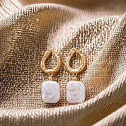 Gold Plated Baroque Freshwater Pearl Drop Earrings