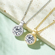 High Quality Jewelry 925 Silver 8mm 2.0ct Round Moissanite Solitaire Bubble Pendant Necklace for Women