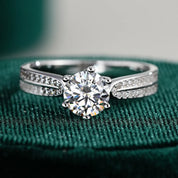 Classic Fashion Women Luxury Fine Jewelry 3ct 3.0ct 3 Carat 9mm Moissanite S925 Sterling Silver Engagement Wedding Rings Gift