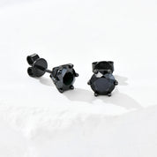Wholesale Black 925 Sterling Silver Moissanite Earrings Classic Six Claw Stud Design Ladies and Men's Jewelry Christmas Gift