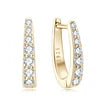 Factory Wholesale Moissanite Huggie Earrings 925 Sterling Silver Diamond Stud Earrings D Shape White Black Hoop Clip Earrings