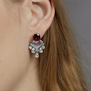 925 Sterling Silver Emerald Earrings