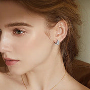 Good Quality Wedding 925 Sterling Silver 4mm 2mm VVS1 Moissanite Jewelry for Women Round Hoop Earrings Gold Plated with GRA