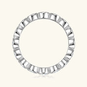 925 Silver Clad 3MM 0.1ct Moissanite Full Stones Muddle Ring Wedding Eternity Bands Stack Engagement Ring for Women