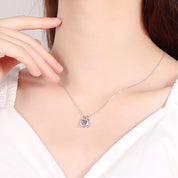 0.3CT D Color VVS1 Moissanite Diamond Lock Dancing Pendant 925 Sterling Silver Spiritual Pendant Necklace for Women