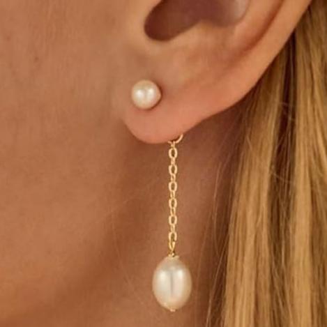 6-7mm Freshwater Rice Real Pearl Drop Earrings