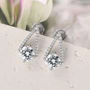 Lab Grown Diamond Earrings 925 Silver Moissanite Earrings VVS  925 Sterling Silver Round Cut 1ct Moissanite Earrings for Women
