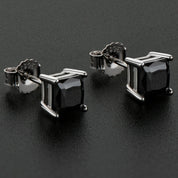 Passed Diamond Test Multi Choice 4.5x4.5mm 5x5mm 5.5x5.5mm Moissanite 925 Sterling Silver Classic Black Stud Earrings for Men