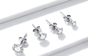 925 Sterling Silver Round CZ Earrings